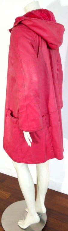 Women's Vintage BONNIE CASHIN / SILLS 1960's pink Angola leather coat