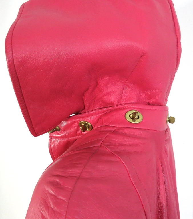 Vintage BONNIE CASHIN / SILLS 1960's pink Angola leather coat 1