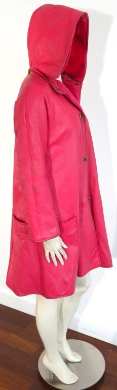 Vintage BONNIE CASHIN / SILLS 1960's pink Angola leather coat 2