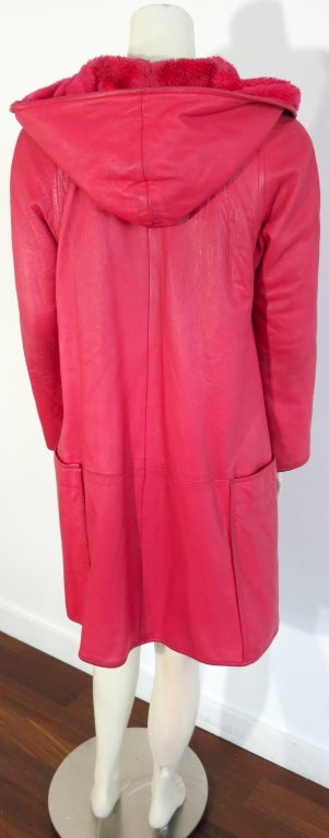 Vintage BONNIE CASHIN / SILLS 1960's pink Angola leather coat 3