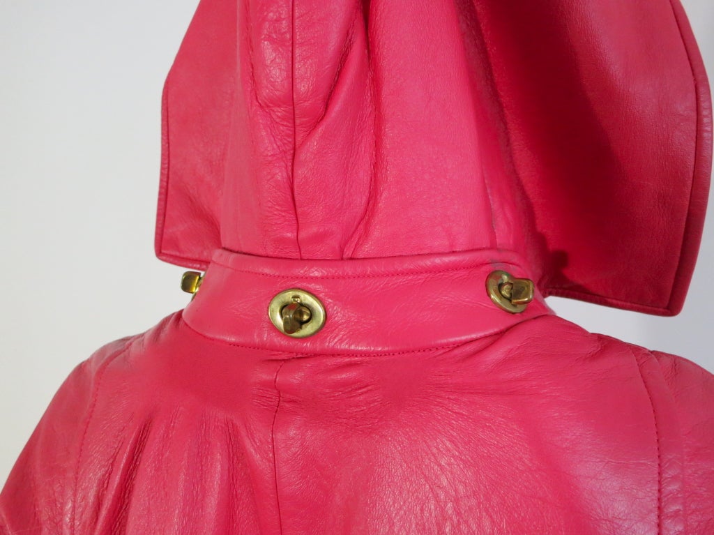 Vintage BONNIE CASHIN / SILLS 1960's pink Angola leather coat 4