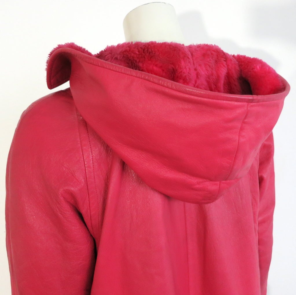 Vintage BONNIE CASHIN / SILLS 1960's pink Angola leather coat 5