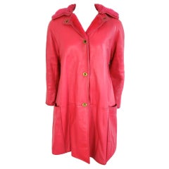 Vintage BONNIE CASHIN / SILLS 1960's pink Angola leather coat