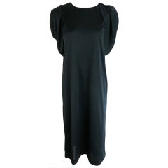 Vintage PIERRE CARDIN 1980
s black draped armhole sheath dress