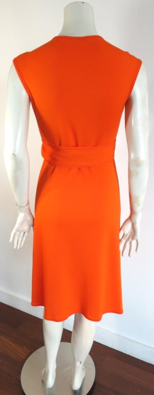Vintage STEPHEN BURROWS 1970's tangerine knit jersey wrap dress 2