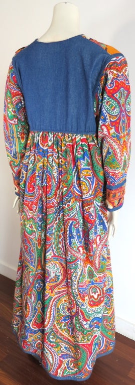 Women's MOSCHINO COUTURE! 1994 ethnic embroidered paisley kaftan dress For Sale
