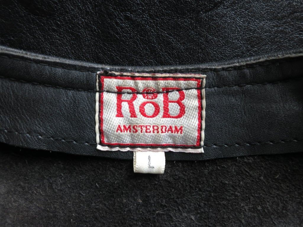 1990's RoB Men's black leather & chains fetish vest/waistcoat 6