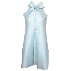 Vintage GEOFFREY BEENE 1960's Celeste silk bow tie dress