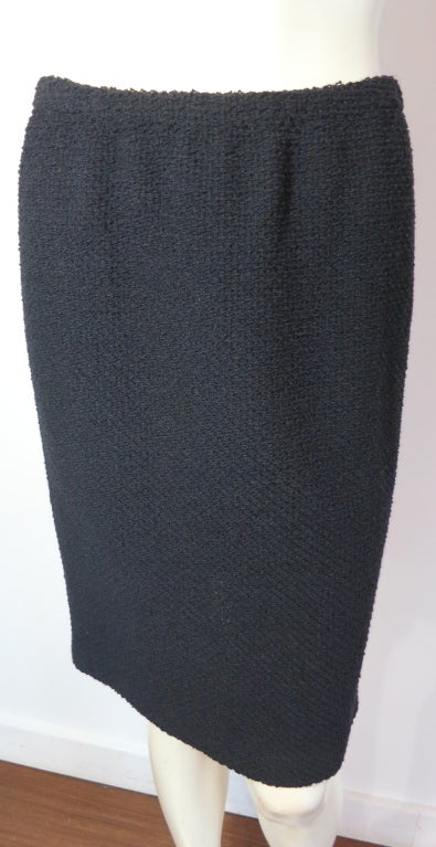 Vintage ADOLFO 1970's Classic black knit skirt suit 5