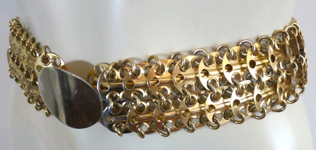Women's Vintage PACO RABANNE Gold finish chain mail belt