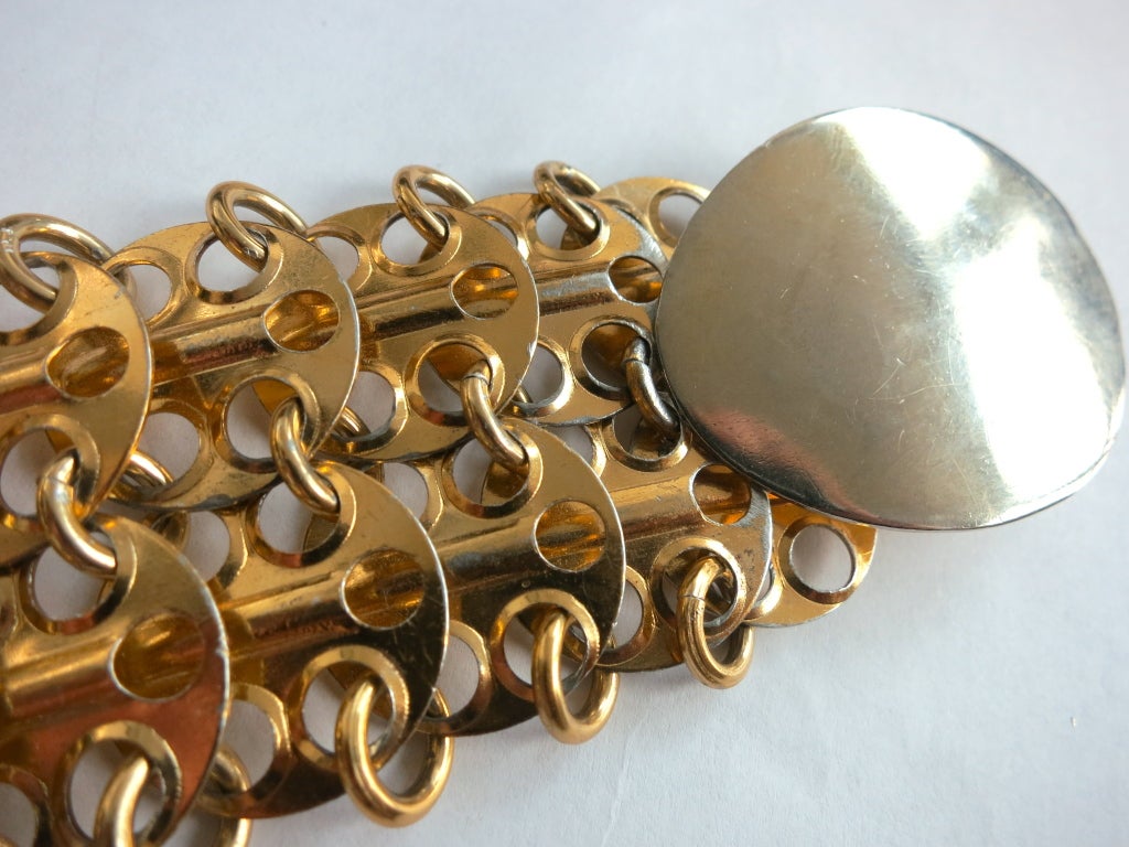 Vintage PACO RABANNE Gold finish chain mail belt 2