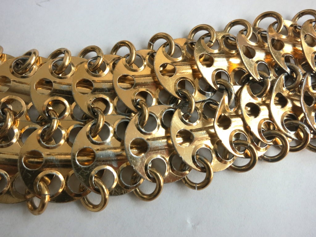 Vintage PACO RABANNE Gold finish chain mail belt 3