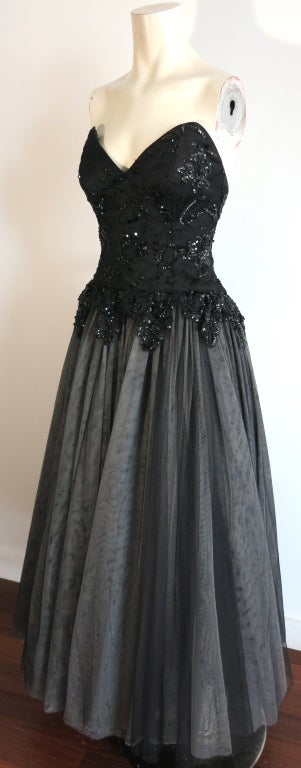 Women's JENNY PACKHAM gorgeous embellished black ball gown For Sale