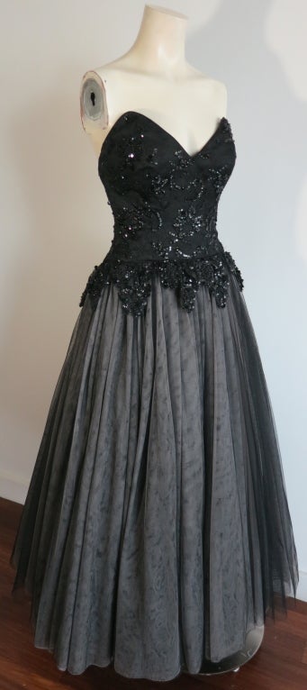 JENNY PACKHAM gorgeous embellished black ball gown For Sale 1