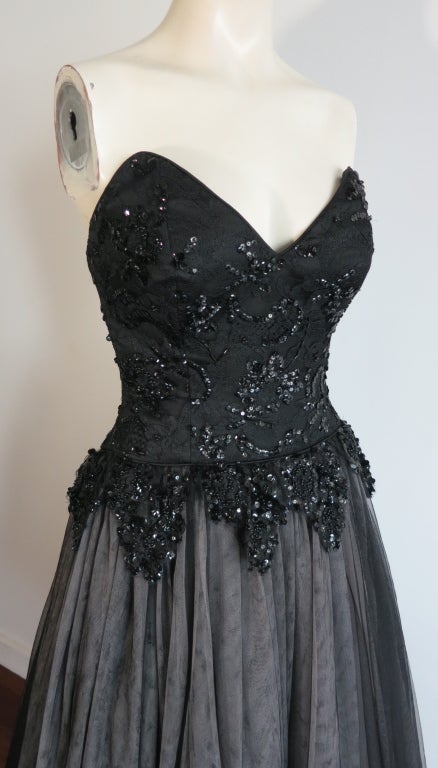 JENNY PACKHAM gorgeous embellished black ball gown For Sale 2