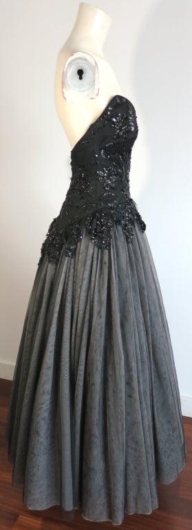 JENNY PACKHAM gorgeous embellished black ball gown For Sale 3
