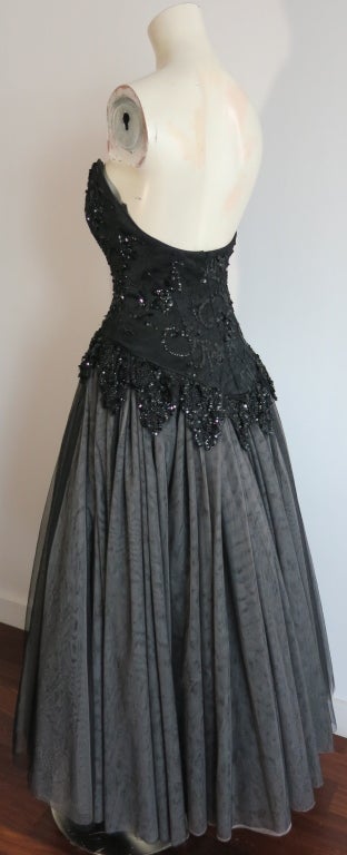 JENNY PACKHAM gorgeous embellished black ball gown For Sale 6