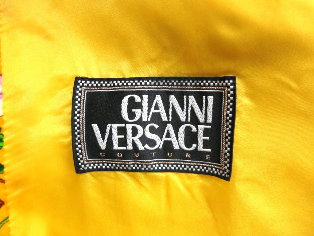 GIANNI VERSACE COUTURE early 90's Floral printed silk velveteen coat 3