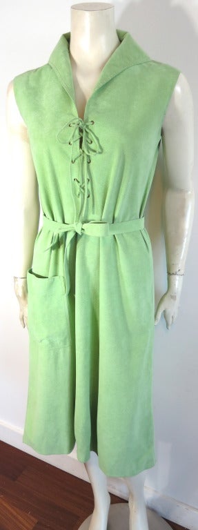 Vintage HALSTON 1970's Ultra suede dress In Good Condition In Newport Beach, CA