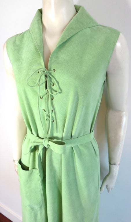 Women's Vintage HALSTON 1970's Ultra suede dress