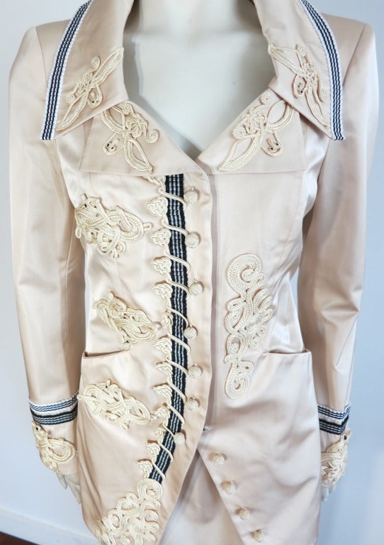 Women's CHRISTIAN LACROIX Silk satin french soutache detail skirt suit