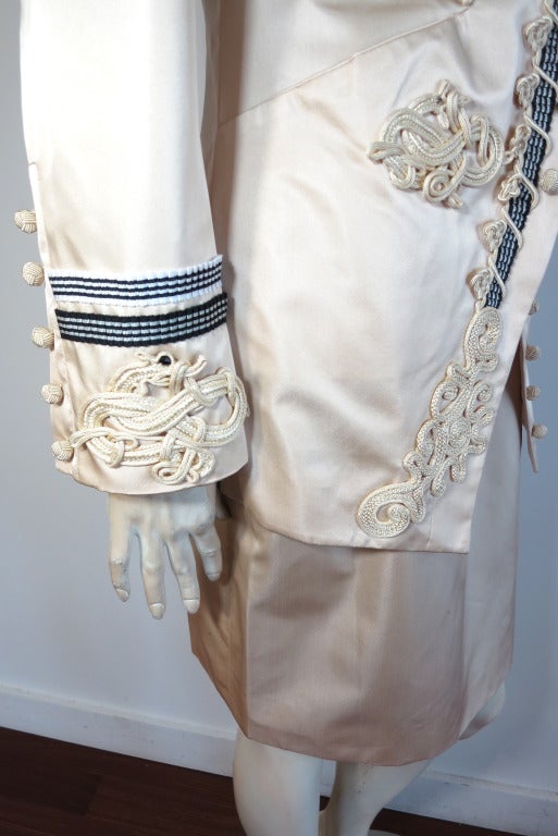 CHRISTIAN LACROIX Silk satin french soutache detail skirt suit 2