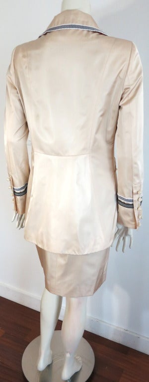 CHRISTIAN LACROIX Silk satin french soutache detail skirt suit 4