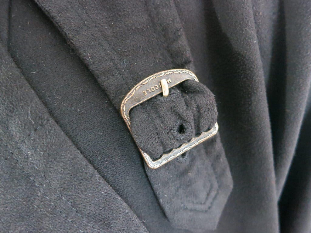 Vintage MATSUDA Japan Men's black ultra-suede trench coat 2