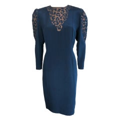 Vintage PAULINE TRIGERE 1960's midnight silk dress