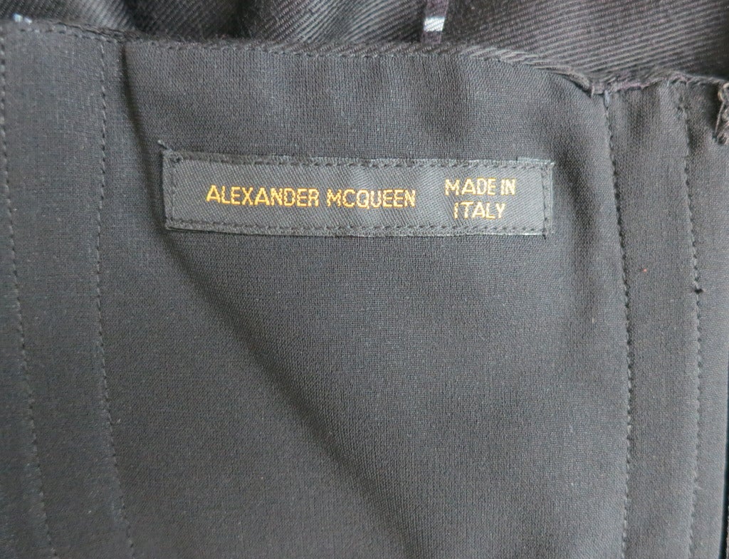 2001 ALEXANDER MCQUEEN Silk pinstripe jacquard cocktail dress 3