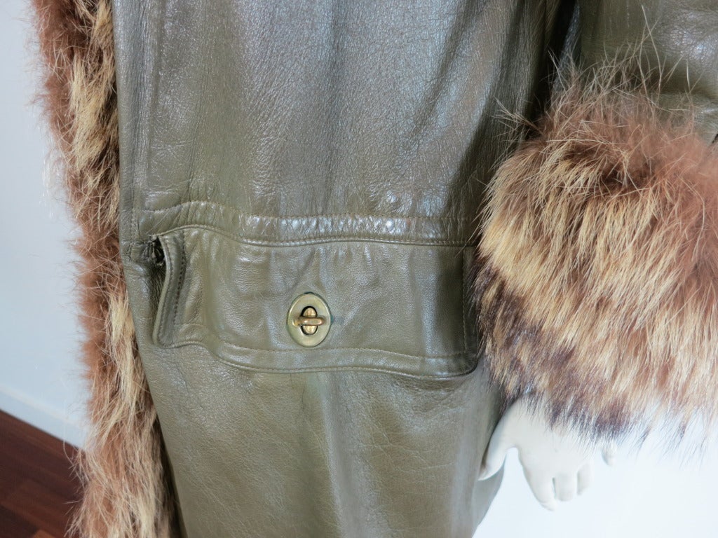 Vintage BONNIE CASHIN / SILLS 1960's Angola leather & raccoon fur coat 1
