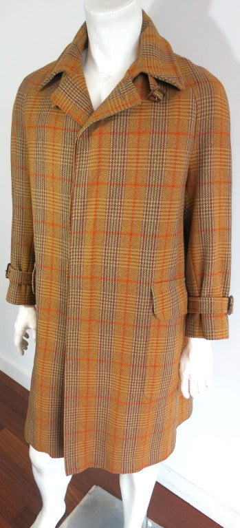 Vintage TURNBULL & ASSER LONDON 1960's Men's plaid coat For Sale 1