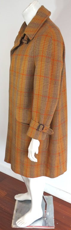 Vintage TURNBULL & ASSER LONDON 1960's Men's plaid coat For Sale 2