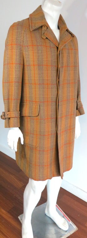 Vintage TURNBULL & ASSER LONDON 1960's Men's plaid coat For Sale 4