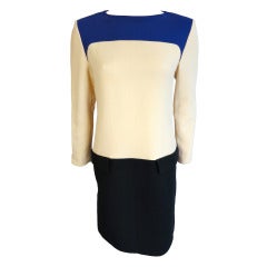 Vintage COURRÉGES PARIS 1970
s color blocked wool dress