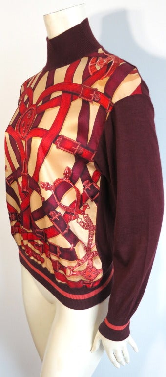 Women's HERMES PARIS Silk & cashmere turtle neck sweater