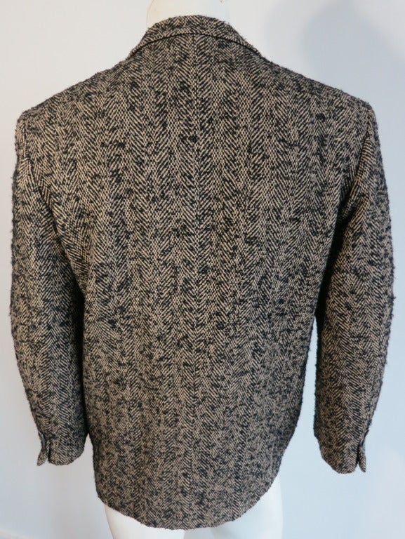 Vintage MATSUDA 1980's Men's wool herringbone tweed blazer 1