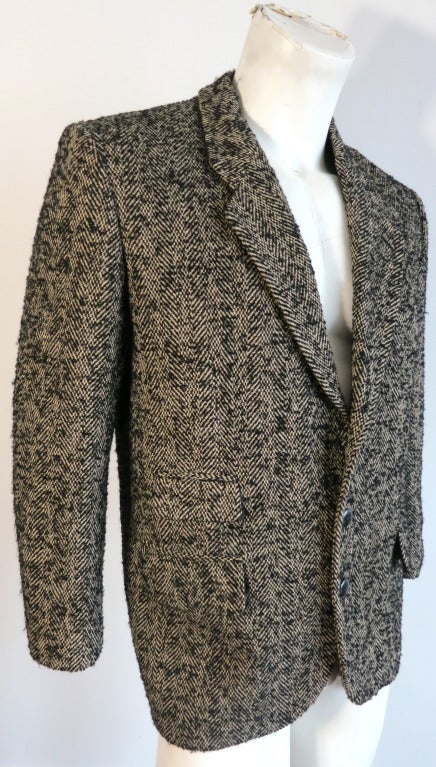 Vintage MATSUDA 1980's Men's wool herringbone tweed blazer 2