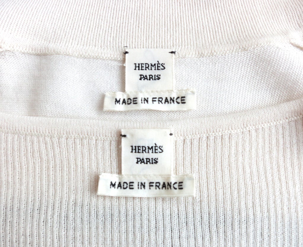 Unworn HERMES PARIS Silk and wool 2pc. cardigan & tank sweater twinset 5
