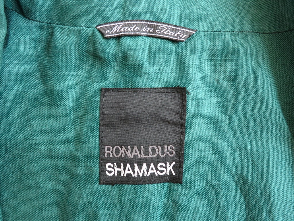 Women's RONALDUS SHAMASK Color-blocked linen blazer For Sale