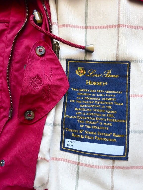 LORO PIANA ITALY Women's red Horsey cashmere lined storm jacket & vest 7
