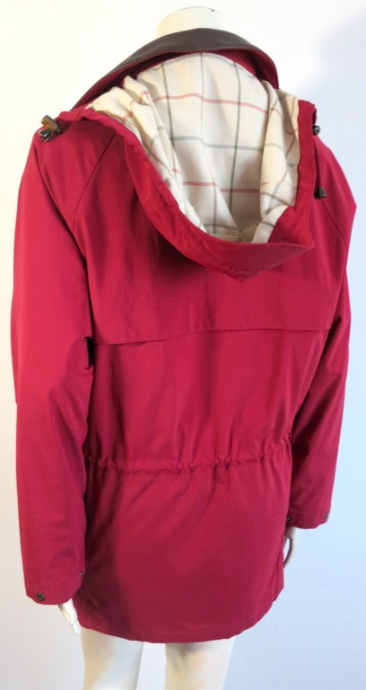 LORO PIANA ITALY Women's red Horsey cashmere lined storm jacket & vest 4