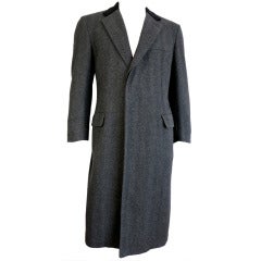 Retro GIEVES & HAWKES Savile Row Men's Falmouth herringbone & velvet top coat