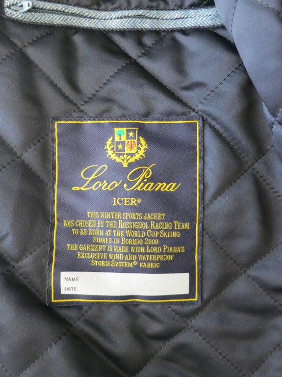 LORO PIANA ITALY Men's 100% Cashmere blue herringbone Icer coat at 1stDibs