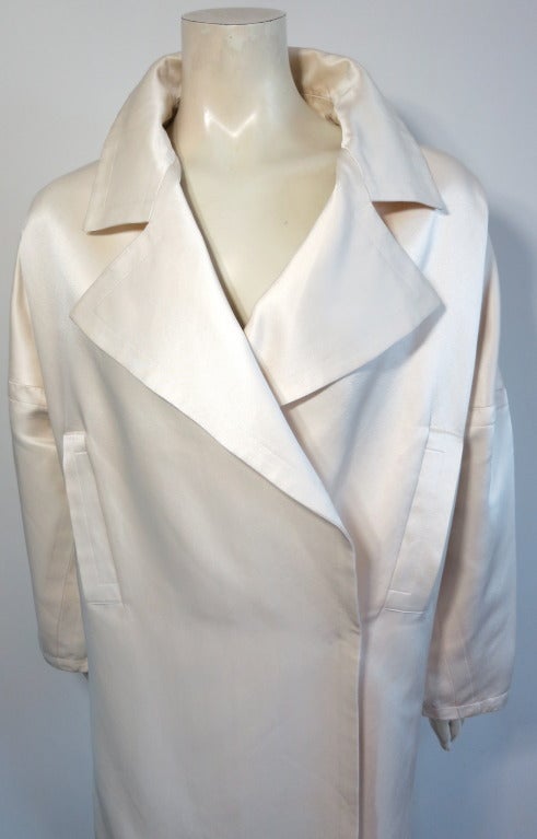 Women's YVES SAINT LAURENT Pearl silk satin cocoon coat