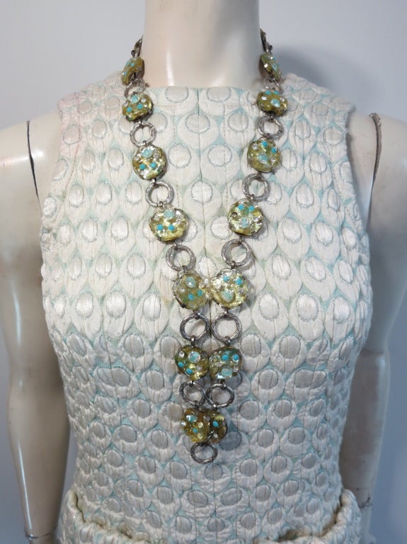 Vintage JEAN PATOU 1960's principios de Karl Lagerfeld vestido chaqueta collar conjunto en Bueno estado para la venta en Newport Beach, CA