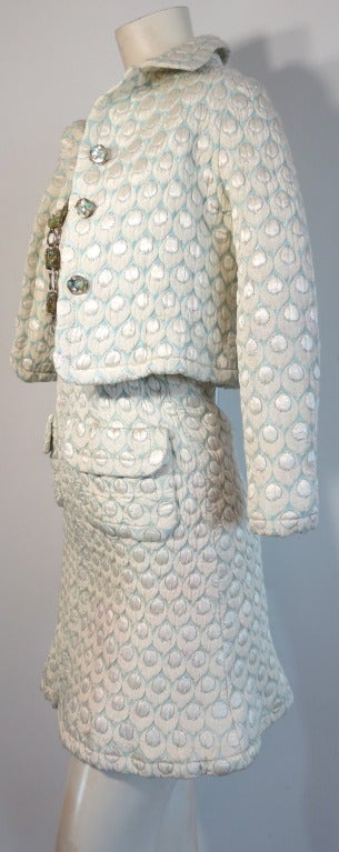 Vintage JEAN PATOU 1960's principios de Karl Lagerfeld vestido chaqueta collar conjunto en venta 1