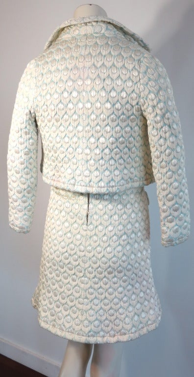 Vintage JEAN PATOU 1960's principios de Karl Lagerfeld vestido chaqueta collar conjunto en venta 2