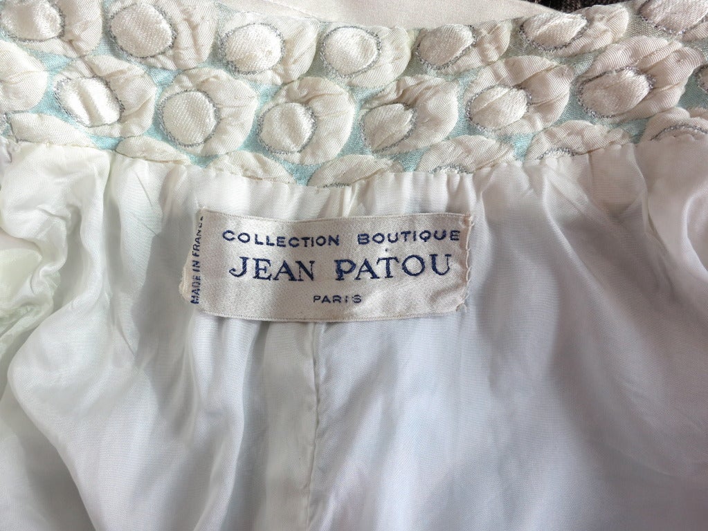 Vintage JEAN PATOU 1960's principios de Karl Lagerfeld vestido chaqueta collar conjunto en venta 4