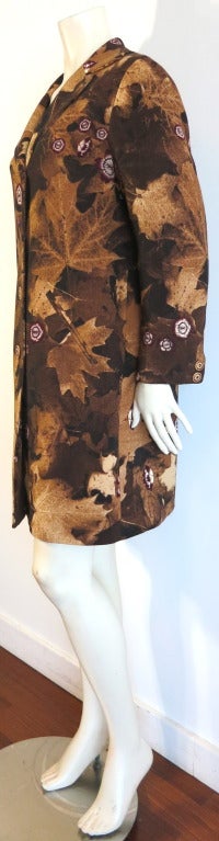 MOSCHINO COUTURE! Autumn foliage photographic print coat 3